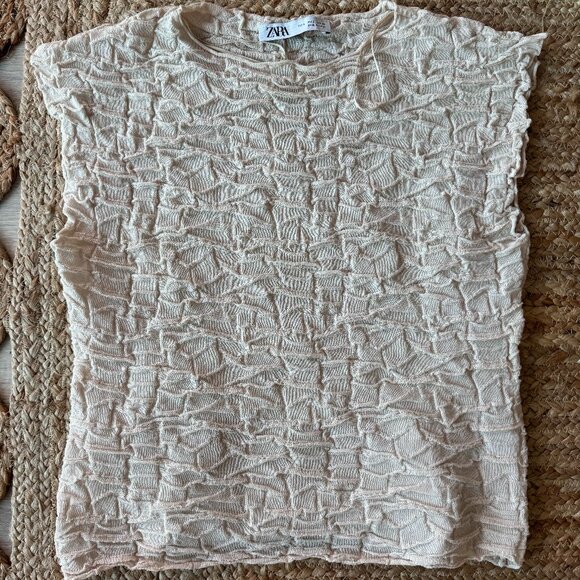 ZARA Wrinkled Effect Knit Top - Size L - New without tags - Picture 8 of 12